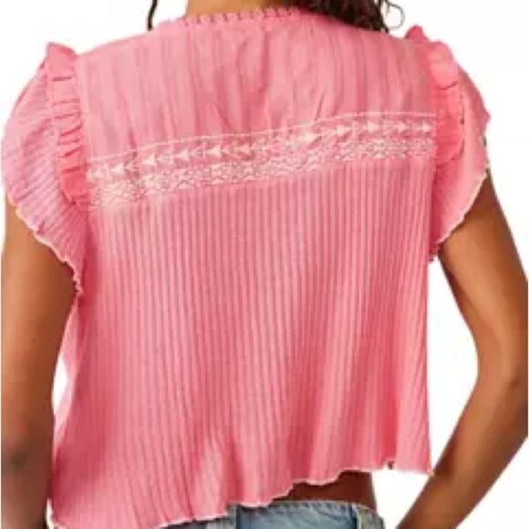 Free People Sarafina Top In Pink Lemonade Combo - Picture 3 of 4